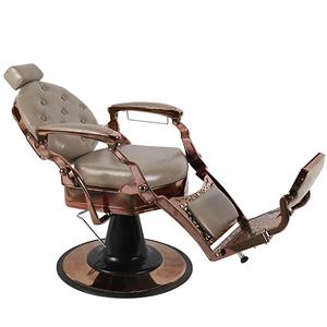 Chaise de barbier vintage de luxe rose et or à vendre ; Chaises de beauté robustes avec grande pompe ; Équipement de beauté capillaire de salon en gros - Product Image 5