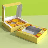 Boîte de nourriture à tarte aux œufs bon marché avec fenêtre transparente boîte de papier en gros pour biscuits boîte de carte sandwich sushi avec fenêtre