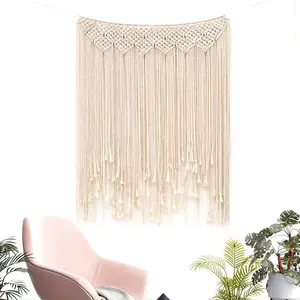 OurWarm-cortina de macramé para sala de estar, tapiz hecho a mano, telón de fondo de boda para decoración de fiesta de bautismo y boda Bohemia