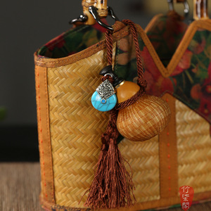Handmade Bamboo Woven Gourd Ornament Natural Craft Decor Guizhou Art Collectible - Product Image 3