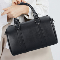 Bolso de Hombro Boston de Cuero Genuino de Alta Gama, Elegante Bolso Tote Tipo Almohada para Mujer, Bolso de Mano Pequeño para Viajes al Aire Libre, Bolso de Gimnasio Unisex