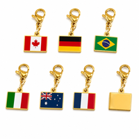 Breloques personnalisables de haute qualité avec drapeaux nationaux, divers pays, unisexe, en acier inoxydable électroplaqué, pendentif tendance et à la mode