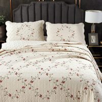 Ensemble de couvre-lits de luxe en coton, patchwork floral, ensemble de couvre-lits brodés, 3 pièces, couvre-lits