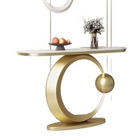 Table basse en métal de style américain moderne, table console de luxe légère pour entrée, appartement, salon, salle à manger, ou séparation d'espace