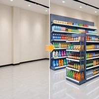 Étagère autoportante en métal pour supermarché, panneau arrière de gondole, présentoir pour épicerie et pharmacie