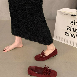 รองเท้าแมรี่เจนผู้หญิง สไตล์วินเทจฝรั่งเศส แบบแฟรี่  คอลเลคชั่นใหม่ ฤดูใบไม้ผลิ/ฤดูใบไม้ร่วง 2026  แบบเปิดนิ้วเท้า ประดับโบว์  รองเท้าส้นเตี้ย - Product Image 4