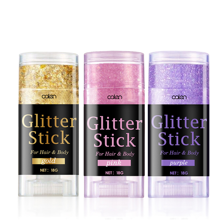 Оптовая продажа, производитель, пользовательская этикетка, три цвета, блестящая палочка для волос