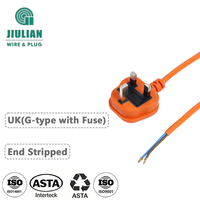 Cable con Enchufe de 3 Pines para Reino Unido Personalizable, 3x0.75mm² H05VV-F 1.5m, 6A 250V con Fusible, Certificado por ASTA, para Electrodomésticos