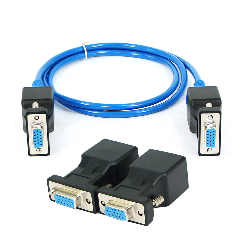 Neuer VGA-Erweiterungs-Weibchen-zu-LAN Cat5 Cat5e/6 RJ45 Ethernet-Weibchen-Adapter VGA Weibchen zu RJ45-Weibchen-Konverter