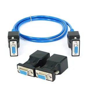 Nieuwe Vga Extender Vrouw Naar Lan Cat5 Cat5e/6 Rj45 Ethernet Vrouwelijke Adapter Vga Vrouw Rj45 Vrouwelijke Converter