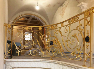 Rampe d'escalier décorative moderne en acier inoxydable doré de luxe, garde-corps intérieur pour hôtel et villa, installation facile, sur mesure - Product Image 3