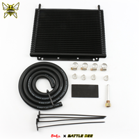 BATTLEBEE Nouveau kit de radiateur à plaques empilées automatique universel à 25 rangées, refroidisseur d'huile de transmission, alliage d'aluminium noir, systèmes de refroidissement