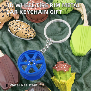 Portachiavi Vintage a Forma di <span class=keywords><strong>Auto</strong></span> Cartoon, Accessori 3D con Ruota e Cerchione in Lega di Zinco, Impermeabile e Leggero, Promozionale per <span class=keywords><strong>Auto</strong></span> - Product Image 2