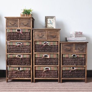 <span class=keywords><strong>Wicker</strong></span> ngăn kéo giỏ liễu Tủ lưu trữ đồ nội thất màu trắng hoặc đen với ngăn kéo <span class=keywords><strong>wicker</strong></span> - Product Image 1