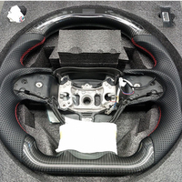 GR Style Volant demi-perforé en cuir carbone LED pour Toyota Land Cruiser Prado LC200 LC300 FJ300 FJ200 Alphard Tundra