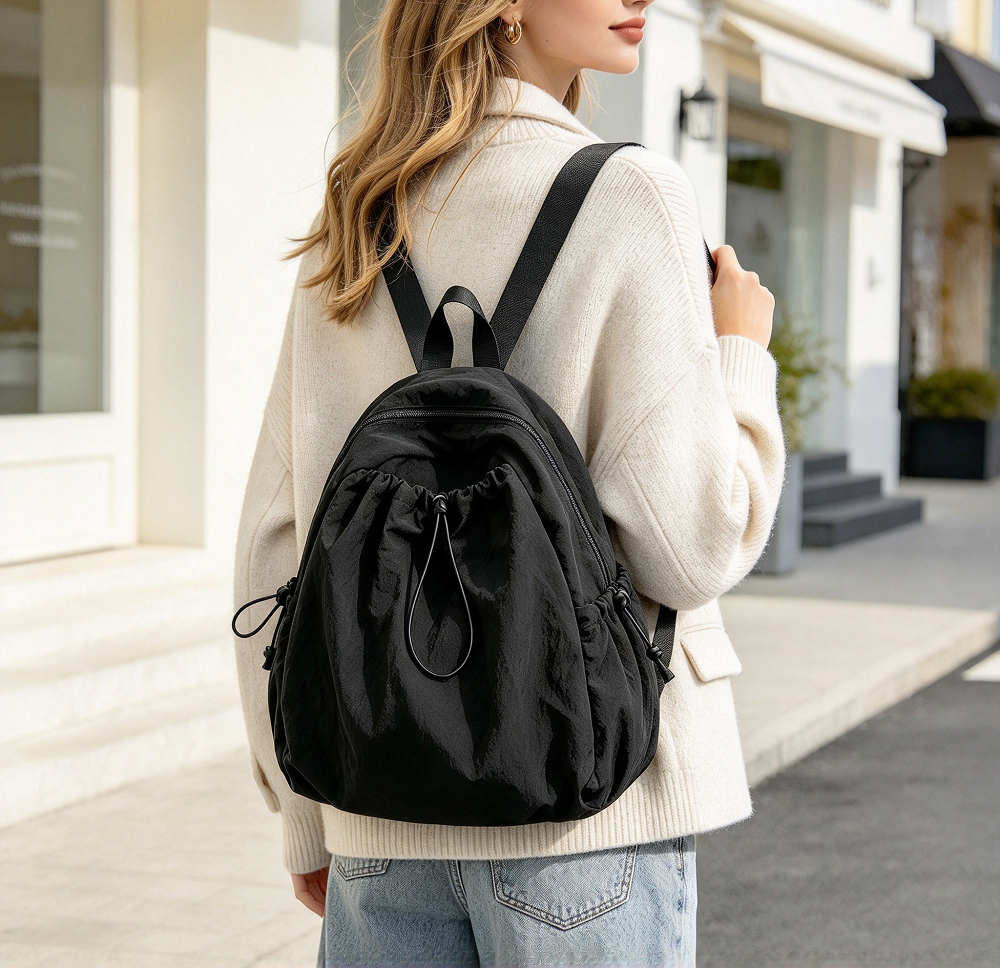Lightweight Soft Nylon Casual Sports Backpack for Women
