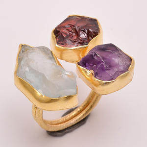 แหวนชุบทอง18K เงิน925แหวน kyanite สีฟ้าธรรมชาติและ kyanite แหวนแฮนด์เมดอัญมณีสีเขียวเครื่องประดับเงินขายส่ง - Product Image 4