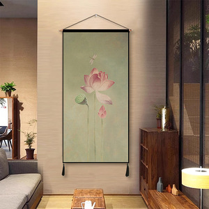 Pittura decorativa moderna del fiore di loto dipinto della parete del laghetto di loto stile cinese - Product Image 2