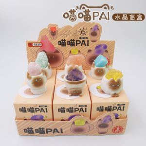 Miao Miao Pai Crystal Blind Box <b>Cat</b> Figurines Resin Aromatherapy Diffuser Stones For Teens 6 Pcs Set - Product Image 1