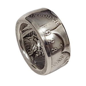 अनुकूलित रेट्रो सिक्का अंगूठी पीतल सामग्री गुंडा व्यक्तित्व रॉक पुरुषों और महिलाओं अमेरिकी मॉर्गन अंगूठी - Product Image 4