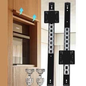 Puerta Plegable Giratoria para Mueble de Cocina, Sistema Deslizante para Puerta Corredera, Deslizadores de Puerta Abatible, Acero Laminado en Frío Negro para RV/Apartamento - Product Image 1