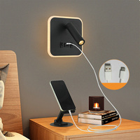 Lampes de lecture murales LED pour livres au lit, applique murale 10W+3W avec ports USB+USB C, lampe de chevet pour tête de lit 3000K 6000K