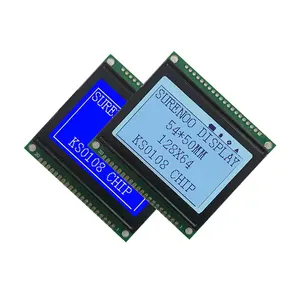 RTS-2.0" 54X50MM 12864 128*64 KS0108 FSTN Positive Graphic Matrix LCD Module Display Screen Panel with White Backlight