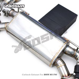 Système d'échappement Catback Boska Valvetronic pour M5 F90 4.4T 2018-2023 en acier inoxydable poli avec tuyaux intermédiaires Z Catback - Product Image 2
