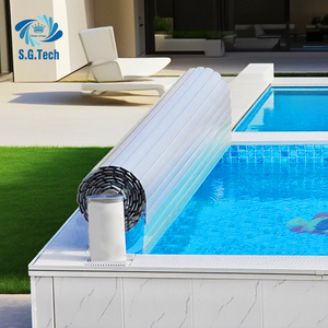 Couronne d'eau <span class=keywords><strong>Couverture</strong></span> de <span class=keywords><strong>piscine</strong></span> hors sol automatique personnalisée Latte de PC <span class=keywords><strong>rigide</strong></span> de sécurité avec télécommande pour adultes et enfants - Product Image 2