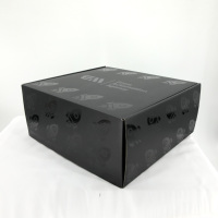 Échantillon gratuit chaud noir Uv Logo mystère carton pliable livraison de colis boîtes personnalisées emballage pour boîte d'expédition avec logo