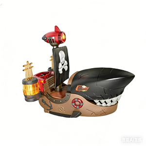 Bateau pirate électrique avec lumières et musique, jouet à roues universelles pour éviter les obstacles, jouet à bascule pour enfants - Product Image 1