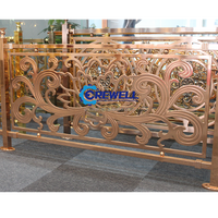 Rampe d'escalier moderne de luxe en acier inoxydable et cristal acrylique, finition satinée et miroir, Crewell CWSP300, garantie 5 ans, usage commercial