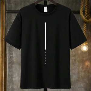 Camisetas a rayas con estampado de letras para hombre, fábrica de origen, personalización disponible. F10 - Product Image 1