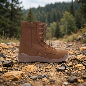 Botas de Senderismo TSB24 Coyote Brown de Lona para Exteriores, con Cremallera Interior, Duraderas, con Cordones, Calzado de Trekking Adecuado para Actividades al Aire Libre - Product Image 4