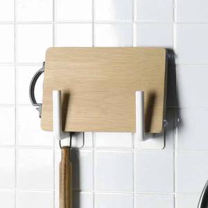 Multi Functional Kitchen <b>Hooks</b> <b>Wall</b> Mounted Adhesive No Drill Storage Rack For Utensils Cups Paper Towel Rolls Large Size - Product Image 1