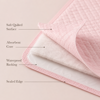 Tapis d'apprentissage pour chiots roses OEM super absorbants et jetables pour l'apprentissage de la propreté en intérieur et la protection de la maison