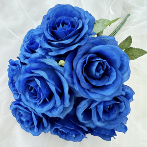 Fiori artificiali a 9 teste grande corno rosa di seta artificiale <span class=keywords><strong>rose</strong></span> fiori decorazione per la casa di nozze decorazione della tavola decorazione - Product Image 3