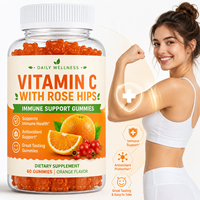 Vitamin C Gummies Label Pribadi OEM dengan Rose Hips 60 tablet, Suplemen Diet Antioksidan Pendukung Imunitas untuk Dewasa