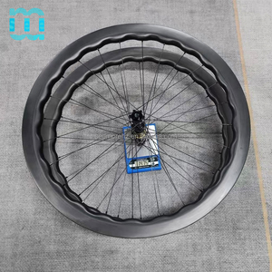 Conjunto de rodas para bicicleta de estrada SeeMore 1480g em fibra de carbono 45-50 Wave T800 com aro de fibra de carbono e 1423 raios para ciclismo de estrada e corrida. - Product Image 1