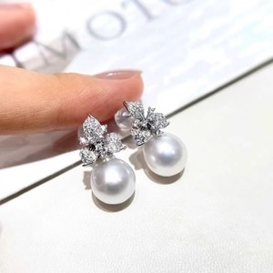 22531 Argent S925, Accessoires de perles DIY, Crochets d'oreille simples avec perles rondes de 11-13 mm, Boucles d'oreilles fines à clous, Support vide pour boucles d'oreilles - Product Image 1