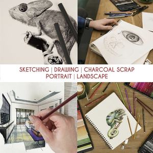 Libro de bocetos profesional blanco sin ácido de 100g, cubierta de tapa dura encuadernada en espiral de 5,83 "x 9" para dibujar y pintar - Product Image 5