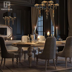 Factory Direct Sell High Quality Luxury Italian Dining Room Furniture Set Antique Dining <b>Table</b> With Chairs UP-5-1 <b>Table</b> With Cha - Product Image 4