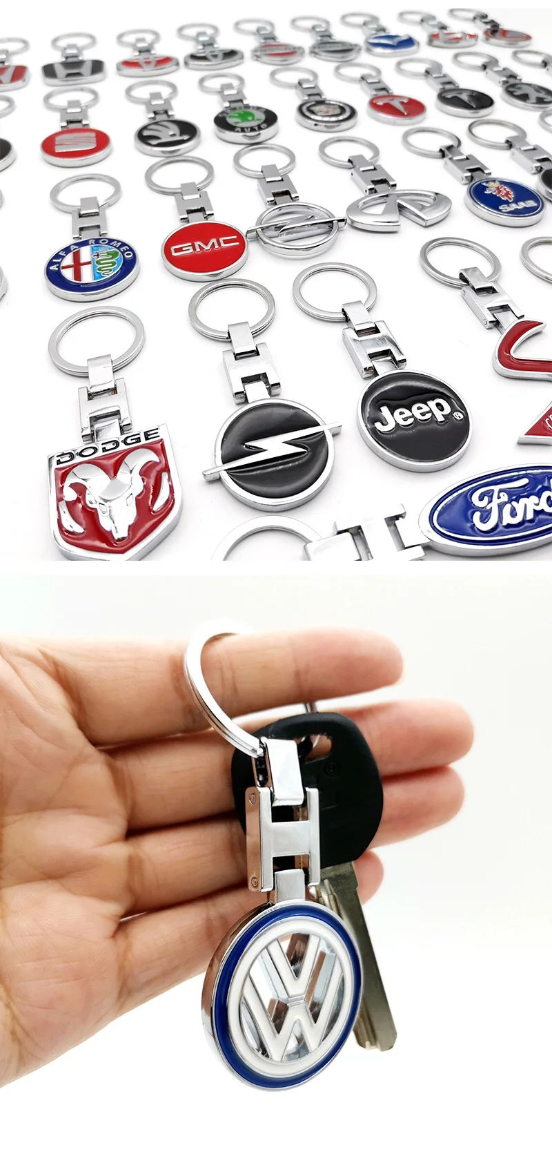 Customized retail fashion car logo key chains key holder wholesale car logo keychain in stock
