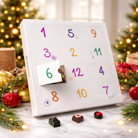 Calendrier de l'Avent personnalisé en papier de luxe pour cosmétiques et chocolats, vente en gros, 12 jours, boîtes cadeaux pour le Ramadan