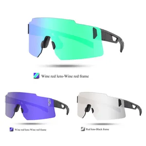 Tipo sin marco Lente de PC personalizada Gafas de Sol de ojos coloridas Luz antiniebla Gafas para correr