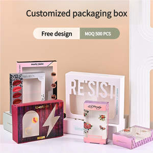 Tùy chỉnh chất lượng cao các tông màu trắng hiển thị hộp thẻ bao bì hộp với cửa sổ vật nuôi rõ ràng cho quần áo Mỹ phẩm quà tặng - Product Image 2