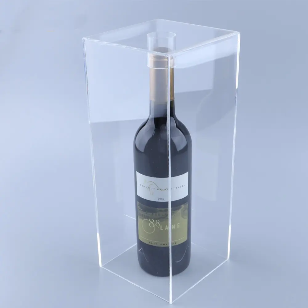Acryl Rotwein-Speicher-Vorführbox transparente Ausländische Wein-Speicherbox für Hotels Einkaufszentren Heimmöbel