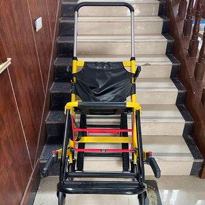 リハビリ用品 手動アルミ合金製 黄色 階段昇降車椅子 階段昇降用車椅子 - Product Image 2