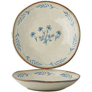 Classic Reactive Glaze Bowl Ceramic Nature Hand-Painted Dish <b>Set</b> Stoneware <b>Dinnerware</b> <b>Set</b> Round Salad Bowl Ramen Bowl Tableware - Product Image 6