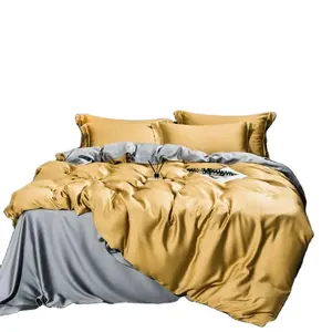 Lyocell Set Pure Color 60 Satin Four-piece Set Silk Bedding Set